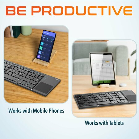 Delton KB75 Portable Foldable Computer Keyboard for Phones, Tablets, Laptops, Game Consoles DKBF75